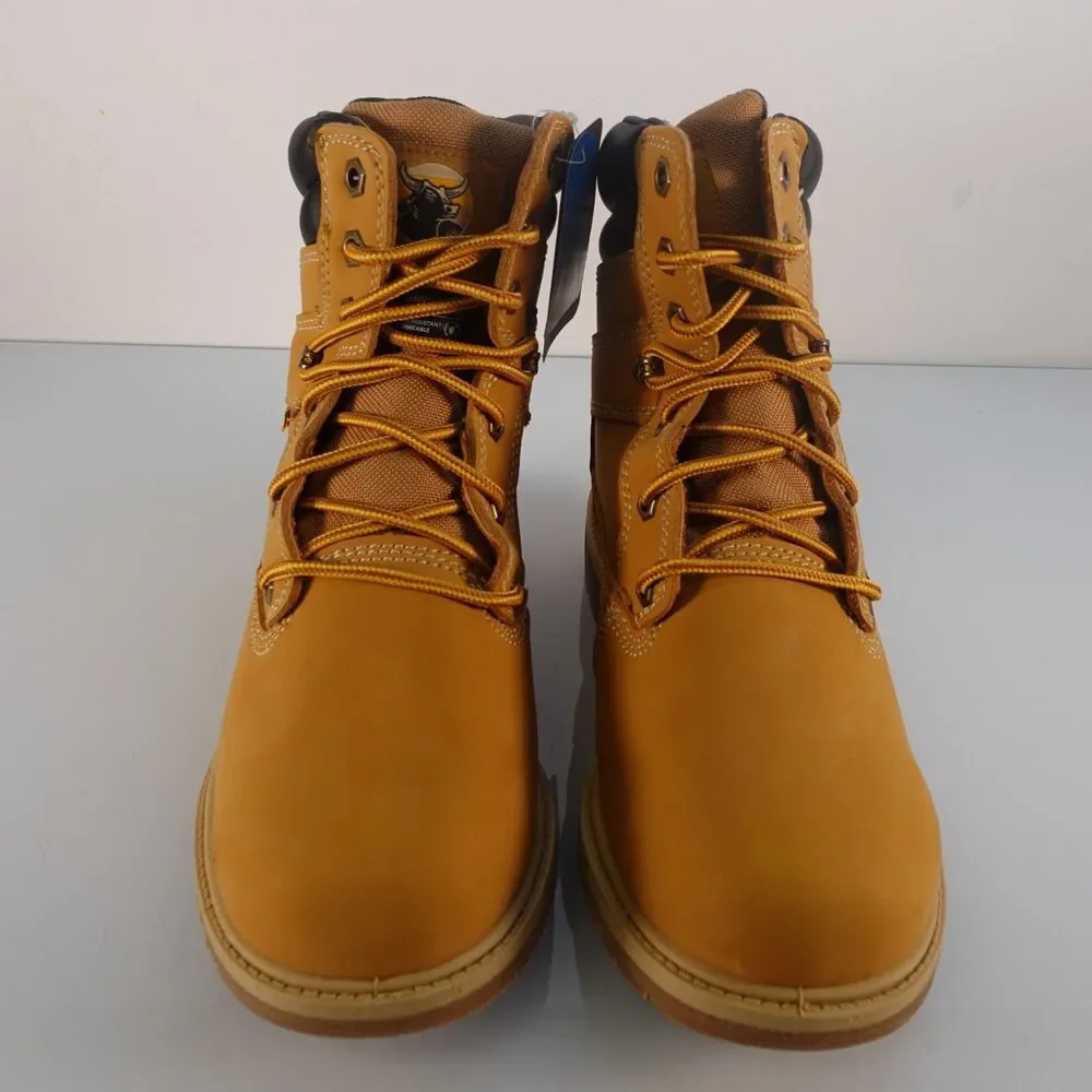 Brahma Men's Brown Hi-Top Defender Waterproof Leather Work Boots Size 8.5 XW